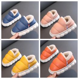 Designer Kids Cotton Casual shoes Snow Sneakers Winter Shoes blue Orange Yellow Pink Pearl Classic keep warm Kids Boys Girls children Sneaker