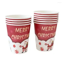 Disposable Dinnerware Christmas Party Tableware Plate Cups Year Decomposable Paper Cake Napkin Tablecloth