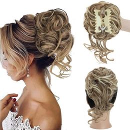 Wig Hair Gripper Curly Wavy Hair Buns Extensions Tousled Updo Anti-slip Heat Resistant Messy Bun Hair Piece Claw