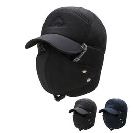 Winter Fur Warm Windproof Hat Men Women Lei Feng Cap Bomber Faux Fur Ear Flap Cap Black Ski Trooper Trapper Cold Anti-snow Cap 3214