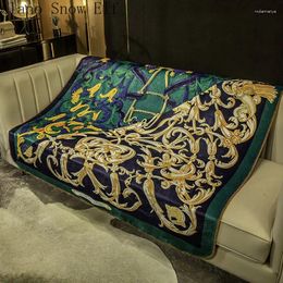 Blankets Thick Blanket Horse Orange Grey Bedding Quilt Animal Prints Warm Model Room Living Sofa Throw