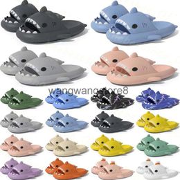 Summer Home Women Shark Slippers Anti-skid EVA Solid Colour Couple Parents Outdoor Cool Indoor Household Funny Shoe01