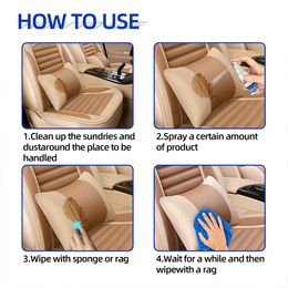 Car Interior Cleaning Agent Car Cleaning Tools Ceiling Cleaner Leather Flannel Woven Fabric Water-free Roof Dash Cleaning Agent