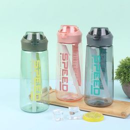 Water Bottles 700ML Gym Travel Plastic Clear Drinking Straw Bottle Sports Cup Leakproof Large Capacity