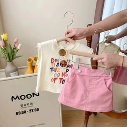 Clothing Sets Girls Spring Suit Casual 2024 Childrens Foreign Korean Style Baby Girl Dress Fashion Skirt Two-Piece Set