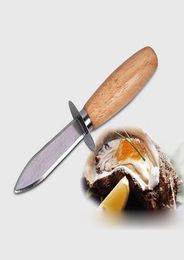 Home Garden Dining Bar Woodhandle Oyster Shucking Knife Stainless Steel Kitchen Food Utensil Tool6948020