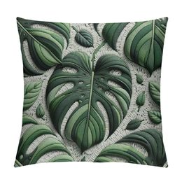 Palm Leaf Lumbar Throw Pillow Covers Case with Zipper Pillowcase for Couch Sofa Indoor Living Room Decorative