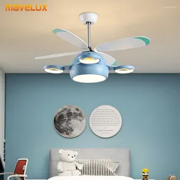 Chandeliers Bedroom Chandelier Light Kid's Ceiling Fan Lamp Girl Boy Cartoon Home Decor Lighting Fixture LED