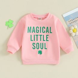 Newborn Toddler Baby Boy Girl St Patrick s Day Clothes Lucky Clover Sweatshirt Long Sleeve Crew Neck Jumper Fall Spring