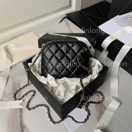 luxury shell chain bag designer women genuine leather handbag purse hand bag crossbody shoulder messenger bags lady fashion black white pink high quality new 24s bag