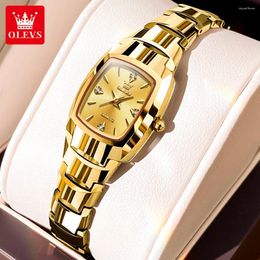 Wristwatches Luxury Golden Tungsten Steel Ladies Bracelet Watch Water Resistance 30M Minimalist Women Quartz Wristwatch Gift Box Set