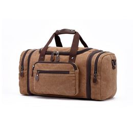 Duffel Bags Canvas Multifunction Messenger Shoulder Bag Solid Briefcases Suitcase Card Pocket For Men Women Office Outdoor Travel 242W