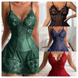 Home Clothing Four Seasons Models Ladies Sexy Nightgown Lace Splicing Charm Lingerie Temptation Halter Mini Comfortable Loungewear
