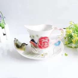 Mugs Coffee Ceramic Mandarin Duck Milk Cup Home Decor Craft Room Wedding Decoration Porcelain Figurine Handicraft