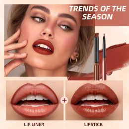 New Matte Nude Lipstick Pen Long Lasting Lipliner Lip Pencil Waterproof Lip Liner Contour Sexy Red Lip Makeup Set For Women 2023