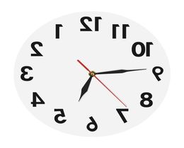 Reverse Wall Clock Unusual Numbers Backwards Modern Decorative Watch Excellent Timepiece For Your 2109135109930