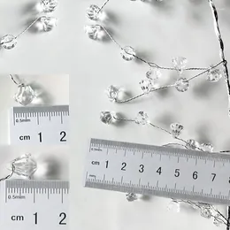 Decorative Flowers Clear Diamond Beaded Garlands Wire String Crystal Garland Wedding Party Decoration 40" Size Wreath DIY