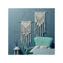 Other Home Decor Braid Rame Wall Hanging Woven Tassel Curtain Tapestry Hanger Boho Art Window Hangings Drop Delivery Garden Dhfsm