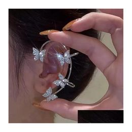 Ear Cuff Butterfly Clips Without Piercing For Women Sparkling Zircon Clip Earrings Wedding Party Jewellery Drop Delivery Dhemu