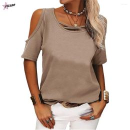 Women's Blouses 4XL 5XL White Shirts Women Oversize Tops Ladies Blouse Sexy Fashion Cold Shoulder Short Sleeve Clothes Blusas Mujer De Moda