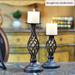 Candle Holders European Style Holder Iron 3D Geometric Room Decoration Party Fashion Vintage Wedding Decor Rack