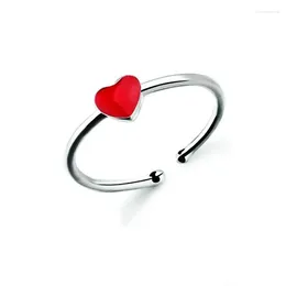 Cluster Rings FoYuan Red Love Ring Women's Korean Edition Exquisite Peach Heart Small And Fresh Temperament Personality