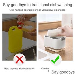 Other Building Supplies Kitchen Dish Soap Dispenser With Sponge Holder 2 In 1 Countertop Pump For Sink Liquid Drop Delivery Home Gard Dhp9A
