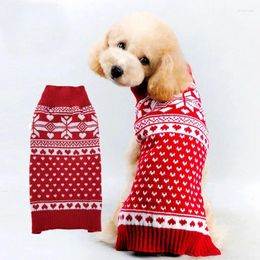Dog Apparel Christmas Snowflake Sweater Red Knit Small Cat Xmas Dogs Clothing For Chihuahua Teddy