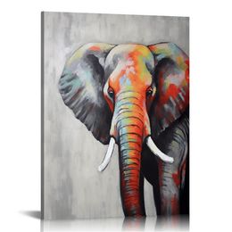 Elephant Art Canvas Prints African Animals Painting Wall Pictures Framed Artwork for Living Room Bedroom Decor