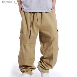 Men's Pants 145kg Loose Spring Summer Cargo Pants Men 6XL 7XL 9XL 10XL Plus Size Casual Men Pants 4 Colors Q240529