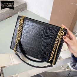 Shoulder Bags Fashion Alligator Leather Crossbody For Women 2024 Luxury Handbags Large Capacity Chain Satchels Big Purse Sac