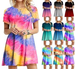 2021 Women suspenders loose printed vest long mini club dress plus size dressesDHL2050511
