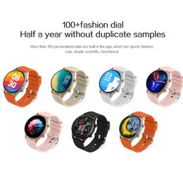 Smart Watch Girls Women Round Screen Bluetooth Call Voice Assistant Weather IP67 Waterproof Health Tracker for Android IOS