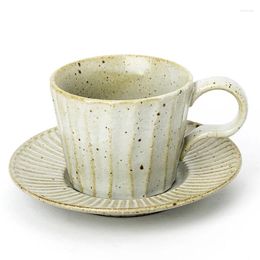 Cups Saucers European Pottery Ceramic Coffee Cup Set Textured Porcelain Hand Painted Espresso Vintage Tea And II50BYD