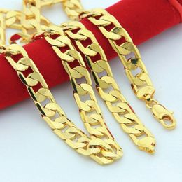 Wholesale 10pcs 6MM Width 20-32 inch Gold Curb Man Chain Necklace Fashion Figaro Jewellery For Cuban Hip Hop Style Neck Accessories Gift 291P