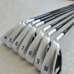 Mens silvery 430 Iron Set Golf Irons Clubs 7pcs 49W RSSR Flex SteelGraphite Shaft Assemble With Head Cover 240522