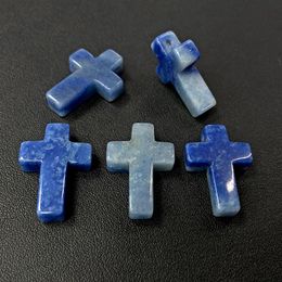 18x26mm Natural Stone Beads Cross Shape Quartz Crystal Turquoises Loose Charm Beads for Jewellery Making DIY Bracelet Necklace