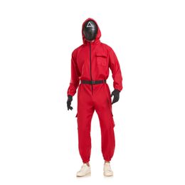 Halloween Squiid Game Cosplay Costume Cute Adult Kid Women Men Stage Show Jumpsuit Sets Red Costumes Adults Child Party Clothing