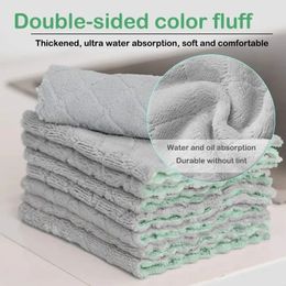 10/1PCS Microfiber Dishcloth Coral Fleece Rag Absorbent Kitchen Cleaning Cloth Non-Stick Oil Dish Cleaning Towels Household Rags