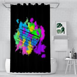 Shower Curtains Watercolour ZX Spectrum Waterproof Fabric Funny Bathroom Decor With Hooks Home Accessories