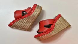 Dimensioni 3440 pantofole per donne sandali piatti FAST FATTH SPELL STRAW STRAW SANDALE SLIPSOLE DI PIELLA REALE2038904