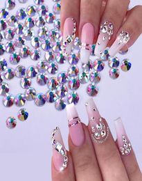 10bagset 1440Pcsbag Flat Back AB Color Crystal Nail Rhinestone 3D Jewelry Glass Diamond Gems Nails Art Decoration DIY Craft Rh6289797