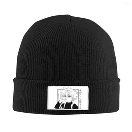 Berets Kawaii X Killua Zoldyck Knit Hat Beanies Winter Warm Street HXH Anime Manga Cap For Men Women