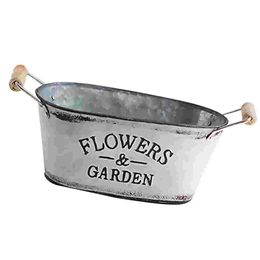 Rustic Flower Holder Metal Vintage Jug Vase Farmhouse Chubby Bucket Planters Garden Container with Handles Balcony