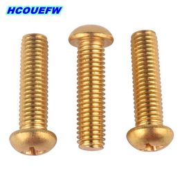 HCOUEFW 2-50pcs DIN7985 M2 M2.5 M3 M4 M5 M6 M8 Copper Machine Bolt Phillips Round Pan Head Brass Screws GB818