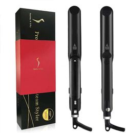 Private Label 2 in 1 professionellem schnellem Dampfer Flat Iron Ceramic Dampf Haarglätter für Salon