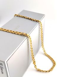 18K Solid Yellow G F Gold Curb Cuban Link Chain Necklace Hip-Hop Italian Stamp AU750 Men's Women 7mm 750 MM 75 CM long 29 INCH 282m
