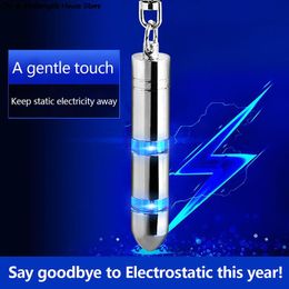 1pcs Human Body Static Eliminator Tiny Static Rod Electrostatic Discharger Key Ring Anti-Static Glowing Keychain LED Lightatic