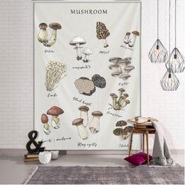 Tapestries Simple Vegetable Tapestry Mushroom Wall Nordic Beach Towel Hippie Boho Decor Sheet Kitchen Hanging Home
