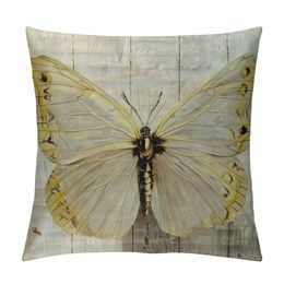 Vintage with Watercolour Butterfly Pillow Covers Decorative Throw Pillow Case Cushion Cover for Home Sofa Bedding